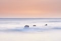 Sunset on the coast of Cadiz in the atlantic ocean. Spain Royalty Free Stock Photo