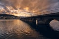 Sunset in a dreamlike bridge