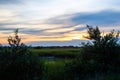 Sunset at the Coastal Priarie in Florida. Royalty Free Stock Photo