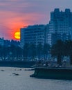 Sunset Coastal Urban Scene, Montevideo, Uruguay