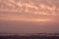 Sunset and coastline of the north sea, Netherlands