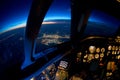 Sunset from the cockpit. Royalty Free Stock Photo