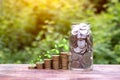 Sunset Coins With Sunset Light Bokeh Background