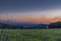 Sunset color view near Nemci village in Ceske Stredohori mountains Royalty Free Stock Photo