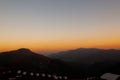 Sunset-colored landscape background the mountain from north of Thailand