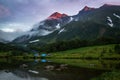 Sunset colored mountain tops