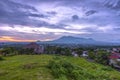 Sunset with views of Malang Java city of Indonesia Royalty Free Stock Photo