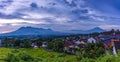 Sunset with views of Malang Java city of Indonesia Royalty Free Stock Photo