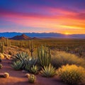 sunset colorful and vivid southwestern desert panoramic landscape image created by