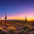 sunset colorful and vivid southwestern desert panoramic landscape image created by