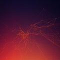 Sunset colors abstract background gradient. Connecting dots Royalty Free Stock Photo