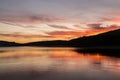 sunset colors reflecting on the lake in Maryland