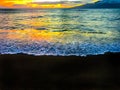 Sunset Colors in Surf Black Sand Beach