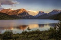 Sunset Colors on White Rock and Square Top Mountains above the Green River Lakes Royalty Free Stock Photo