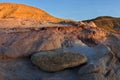 Sunset at colourful rocks and sand of Yeruham wadi ,Middle East,Israel,Negev desert Royalty Free Stock Photo