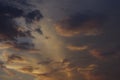 Sunset colouring clouds and sky