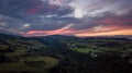 Sunset Colours with Salmon Sky Over Glencullen, Enniskerry Royalty Free Stock Photo