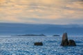 Sunset on Con Negro beach, de Pontevedra, Galicia, Spain Royalty Free Stock Photo