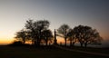 Sunset at Coombe Hill Memorial in the Chiltern Hills Royalty Free Stock Photo