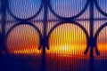 Sunset in corrugated glass