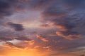 Satured colors contrast sky at sunset painterly look Royalty Free Stock Photo