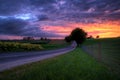 Sunset on a Country Road Royalty Free Stock Photo