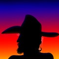 Sunset Cowboy Royalty Free Stock Photo