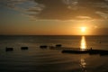 Sunset at Crash Boats Beach Royalty Free Stock Photo