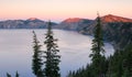 Sunset at Crater Lake Royalty Free Stock Photo