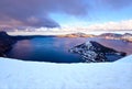 Sunset at Crater Lake , Crater Lake National park, Oregon Royalty Free Stock Photo