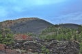 Sunset Crater National Monument with Volcano Cinder Cone and Lava, Arizona, USA Royalty Free Stock Photo
