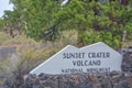 Sunset Crater Volcano National Monument Sign in Arizona Royalty Free Stock Photo