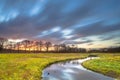 Sunset Creek with Blurred Clouds Royalty Free Stock Photo