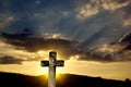 Sunset cross Royalty Free Stock Photo