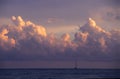 Sunset & cumulus clouds - Dominican republic Royalty Free Stock Photo