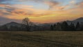 Beautiful stone organ on a manor rock at sunset czech central mountains