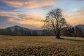 Beautiful stone organ on a manor rock at sunset czech central mountains