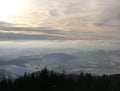 Sunset in Czech mountains Krkonose