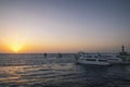 Sunset at Daedalus reef in the middle of the Red Sea Royalty Free Stock Photo