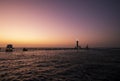 Sunset at Daedalus reef in the middle of the Red Sea Royalty Free Stock Photo