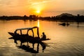 Sunset Dal Lake in Srinagar, Kashmir, India Royalty Free Stock Photo