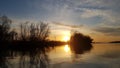 Sunset in Danube Delta Royalty Free Stock Photo