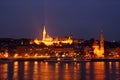 Sunset on Danube river Budapest. Royalty Free Stock Photo