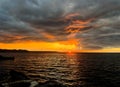 Sunset Darkness Beach with the cloudy