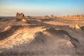 Sunset at the Dasht-e Lut desert near Kerman, Iran Royalty Free Stock Photo