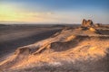 Sunset at the Dasht-e Lut desert near Kerman, Iran Royalty Free Stock Photo