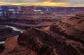 Sunset at Dead Horse Point State Park Royalty Free Stock Photo