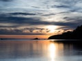 Sunset at Deception Pass state park - Washington state, USA Royalty Free Stock Photo