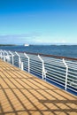 View from the deck of a cruise ship across the ocean, cruising the Baltic Sea Royalty Free Stock Photo
