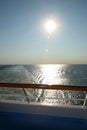 Sunset from the deck of a cruise ship, cruising the Baltic Sea Royalty Free Stock Photo